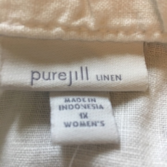 NWT PURE JILL J.JILL SZ XL LINEN CROPPED DRAWSTRING PANTS - Picture 7 of 7